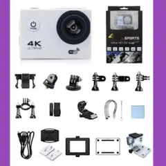 【新品未使用】4Kアクションカメラ　スポーツ　ホワイト