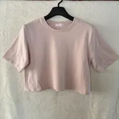 SENSE OF PLACE ピンク クロップドTシャツ