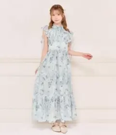 アプレジュール 袖リボンアソート柄フリルワンピース 即日可能