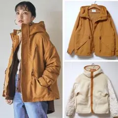 coen 撥水3WAYマウンテンパーカー/フリースキルティングジャケット