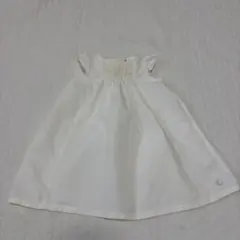 プチバトー　PETIT BATEAU ホワイト フリル袖 ワンピース