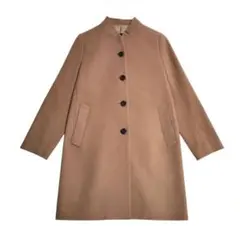 상태좋음 ✨シップス 美シルエット ウールロングコート 縦ライン 着痩せ キャメル