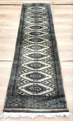 ヴィンテージ 手織り ランナーラグ 70×285cm ウール100% - メルカリ