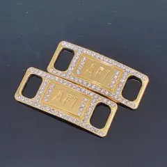 靴紐メタルタグ　デュブレ　ゴールド×ストーンのサムネイル