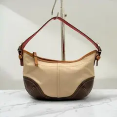 極美品 COACH コーチ Y2K ターンロック ブラウン シボ革 ミニボストン 