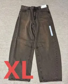 【新品未使用タグ付】バレルレッグジーンズ GU XLサイズ