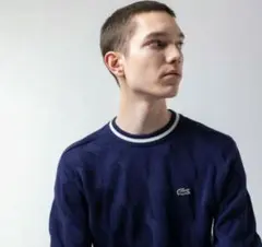 LACOSTE ケーブル編みニット 48 オフホワイト - メルカリ