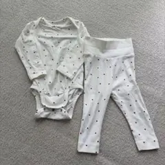 H&M オーガニックコットン ハート柄ロンパースセット 74cm