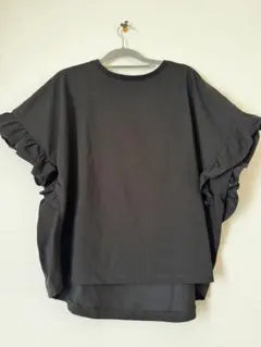 ユニクロ　WELLTECT ブラック フリル袖 Tシャツ L