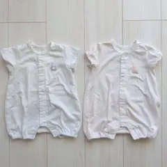 【★未使用★】アニマル柄ロンパース2点セット✴双子コーデ60cm