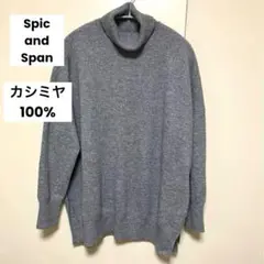 Spick and Span カシミヤ100% ニット タートルネック グレー