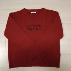 Pink Latte レンガ色 ケーブル編みセーター M