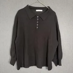 chocolraffinerobe長袖 ニットカットソー ブラック F レーヨンのサムネイル
