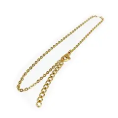 ステンレスチェーンアンクレット 2mm幅 平小豆ゴールド