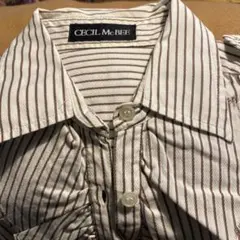 CECIL McBEE ストライプフリルシャツ