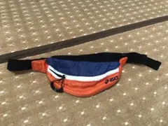 asics ウエストポーチ　オレンジ×ブルー