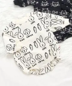 【未使用】BREEZE ANIMAL　総柄ボディオール　ロンパース80