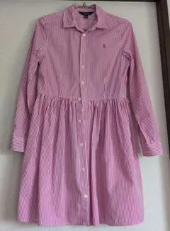 POLO RALPH LAUREN ストライプ ワンピース 14　150〜160