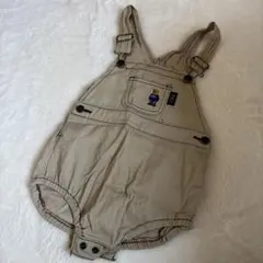 POLO ベージュ ポケット付きロンパース 80