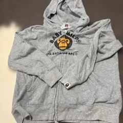 BAPE KIDS ジップアップパーカー グレー