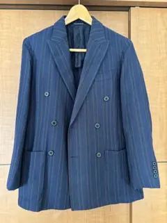 サルトリアリング　スーツ　総裏　3B　ネイビー　ストライプ　46　M相当 サルトリアリング スーツ 総裏 3B ネイビー ストライプ 46 M相当