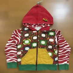 バックアレイ ブーフーウー あおむし りんご フード付きパーカー 130cm