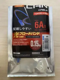 6A LANケーブル 0.15m ストレートタイプ
