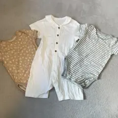 ユニクロ 半袖 ロンパース3点セット 80 90cm