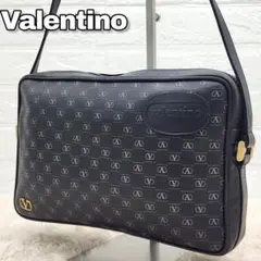 【美品⭐】ヴァレンティノ ショルダーバッグ Vロゴ モノグラム 黒 ゴールドのサムネイル