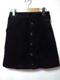 アースミュージック&エコロジー☆台形コーデュロイ☆ミニスカート 黒M☆新品未使用