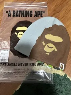 新品未使用 APE エイプ ビーニー ニットキャップ グレー