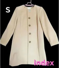 【index】ノーカラーコートＳ ビジューボタン 毛50% レディース 秋冬