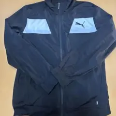 PUMA フルジップ トレーニングジャケット 黒/水色