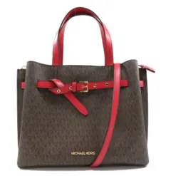 MICHAEL KORS エミリア バッグ ブラウン/レッド
