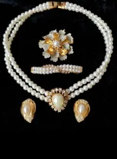 ドロップパール ネックレス イヤリング S.V. WINNY 4点 i48