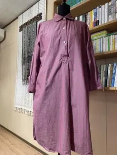 ストライプシャツワンピース