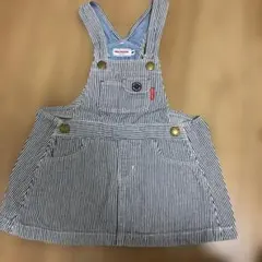 MIKI HOUSE ストライプオーバーオール Mサイズ