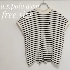 ユーエスポロアッスン 別注ワンポイント刺繍 モックネックフレンチスリーブTシャツ