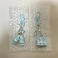 サンリオ ハローキティ シークレットキーホルダー ミニチュアキルト バッグ 水色