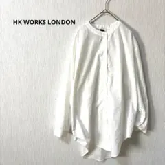 HK WORKS LONDON バンドカラーシャツ ホワイト L ゆったり 春夏のサムネイル