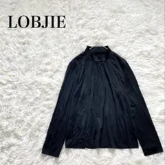 ロブジェ ハイネック カットソー ウール混 長袖 ブラック 無地