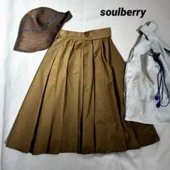 soulberryコットン100%ベージュ フレアスカート ウエストゴムLのサムネイル