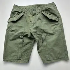 グリーンレーベルリラクシング カーゴハーフパンツL実寸W84