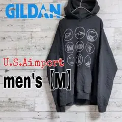【GILDAN】フロントロゴプリント　パーカー【メンズM】