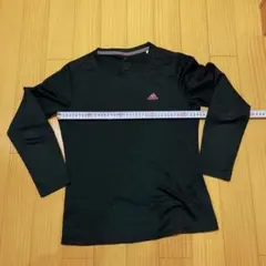 adidas ブラック CLIMALITE 長袖Tシャツ