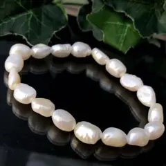 淡水パールブレスレット 8×11ミリ N763