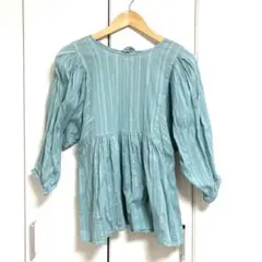 coen MARKET カラミストライプペプラム2WAYブラウス