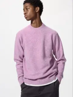 【ほぼ未使用】UNIQLO スフレヤーンクルーネックセーター　サイズS