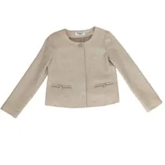 NATURAL BEAUTY BASIC ノーカラージャケット ベージュ系　M