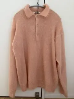 AURALEE BRUSHED MOHAIR KNIT POLO 24AW